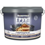 Грунт-антисептик гибридный для древесины Акватекс бесцветный 9 л