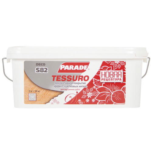 Покрытие декоративное PARADE Deco S82 tessuro шелковые нити белое 5кг