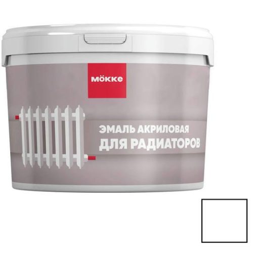 Эмаль акриловая для радиаторов матовая Mокке 4685 белая 0,9 кг