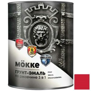 Грунт-эмаль алкидно-уретановая Mokke 04598 3 в 1 красная 2,7 кг