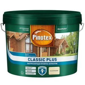 Пропитка-антисептик для древесины Pinotex Classic Plus 3 в 1 Ель натуральная 9 л