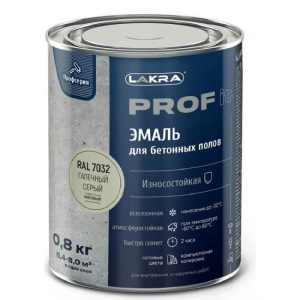 Эмаль для бетонных полов быстросохнущая Лакра Prof it RAL 7032 галечный серый 0,8 кг