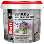 Эмаль универсальная акриловая Dali 80232 атмосферостойкая глянцевая база А белая RAL 9010 0,9 кг