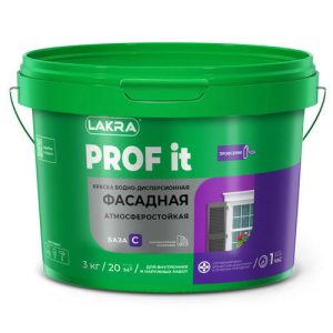 Краска акриловая ЛАКРА Prof It фасадная бесцветная 3кг