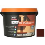 Эмаль для крыши цоколя и фасадов зданий VGT ВД-АК-1179 полуглянцевая каштановая 10 кг