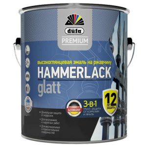 Эмаль по ржавчине Dufa Premium Hammerlack 3 в 1 гладкая База 3 0,75 л