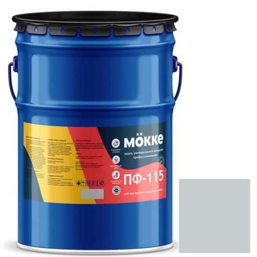 Эмаль алкидная профессиональная Mokke ПФ-115 серая 20 кг