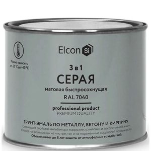 Грунт-эмаль по ржавчине Elcon 3 в 1 матовая Ral 7040 серая 0,4 кг