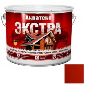 Покрытие алкидное защитно-декоративное для древесины Акватекс Экстра полуглянцевое Красное дерево 9 л