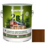 Покрытие алкидное защитно-декоративное для древесины Акватекс 2 в 1 полуматовое Орех 2,7 л