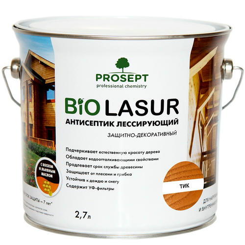 Антисептик лессирующий защитно-декоративный Prosept Bio Lasur 040-2 Тик 2,7 л