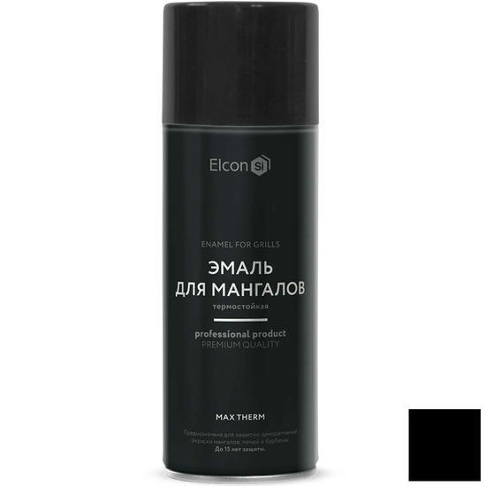 Эмаль аэрозоль термостойкая для мангалов Elcon Max Therm чёрная 520 мл
