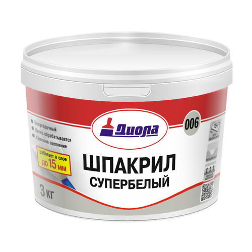 Шпакрил супербелый Д-006 3кг /Диола