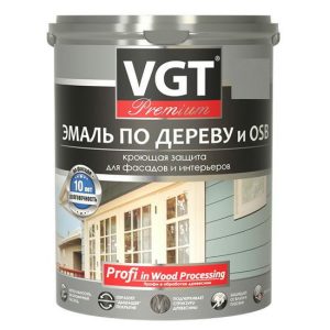 Эмаль по дереву VGT Профи база С супербелая 2,4 л/2,5 кг