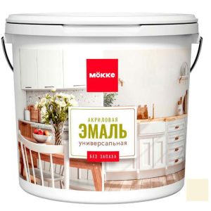 Эмаль акриловая универсальная Mokke 12800 матовая Сливочная Помадка 2 кг
