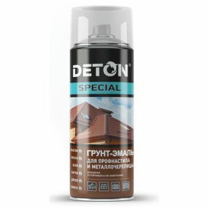 Эмаль аэрозольная Deton для профнастила и металлочерепицы RAL 6005 зеленый мох 520 мл