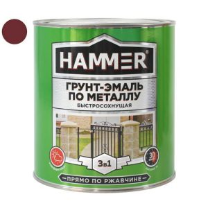 Грунт-эмаль по металлу HAMMER 2,7кг кр.-коричневая