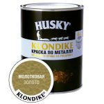 Краска алкидная HUSKY-KLONDIKE по ржавчине с молотковым эффектом 0,9л золото