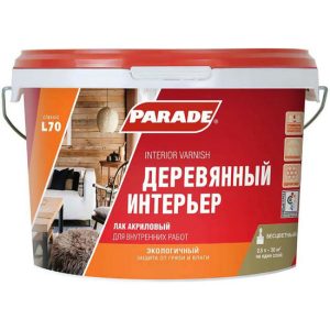 Лак акриловый Parade Classic L70 Деревянный интерьер полуматовый 2,5 л