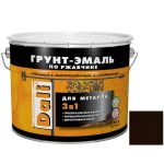 Грунт-эмаль по ржавчине Dali 3 в 1 гладкая RAL 8017 коричневая 10 л