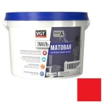 Эмаль универсальная VGT матовая красная RAL 3020 2,5 кг