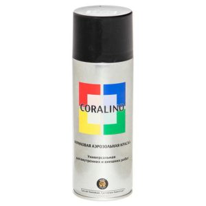 Краска аэрозольная CORALINO RAL 9005 черный матовый 520мл