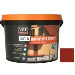 Эмаль для крыши цоколя и фасадов зданий VGT ВД-АК-1179 полуглянцевая бордовая 10 кг