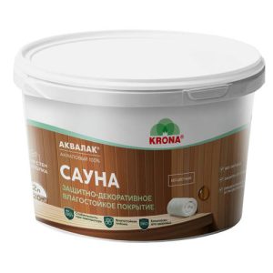 Лак акриловый АКВАЛАК для саун и бани бесцветный 2л