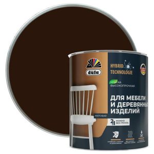 Эмаль для мебели и деревянных изделий Dufa акриловая матовая шоколадно-коричневая 0,75 л