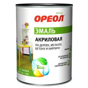Эмаль универсальная акриловая Ореол, глянцевая, серая, 1 кг