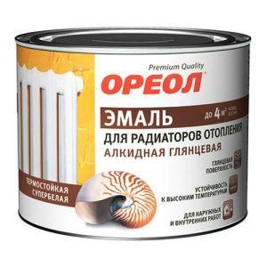 Эмаль для радиаторов отопления Ореол, алкидная глянцевая 3 кг