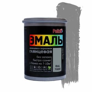 Эмаль акриловая Palizh (глянцевая серая белка; RAL 7000), 1 кг