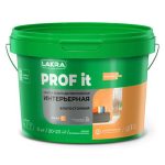 Краска акриловая ЛАКРА Prof it для стен и потолков влагостойкая бесцветная 3кг