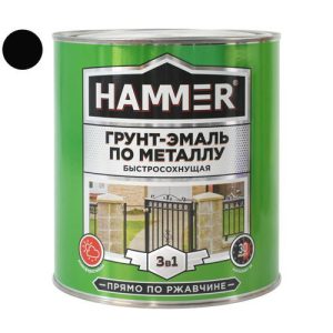 Грунт-эмаль по металлу HAMMER 2,7кг черная