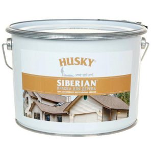 Краска акриловая фасадная HUSKY SIBERIAN для дерева база С 9л