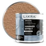 Эмаль по ржавчине ЛАКРА с молотковым эффектом медь 0,8кг