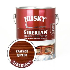 Антисептик HUSKY SIBERIAN полуматовый красное дерево 2,7л