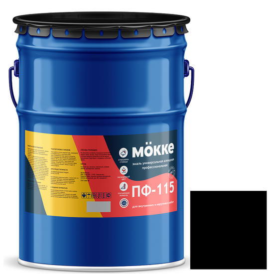 Эмаль алкидная профессиональная Mokke ПФ-115 черная 20 кг