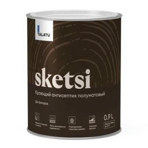 Антисептик кроющий TALATU Sketsi База С для защиты деревянных фасадов 0,9 л бесцв.