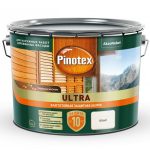 Пропитка декоративная для защиты древесины Pinotex Ultra AWB белая 9 л