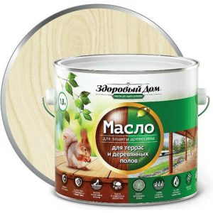 Масло деревозащитное Здоровый дом для террас и полов Слоновая кость 1,8 л