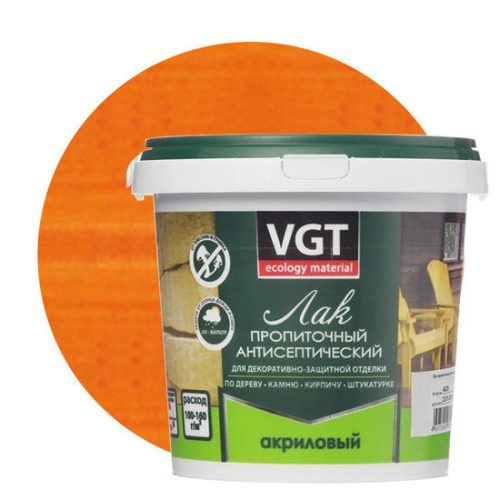 Лак пропиточный с антисептиком VGT тик 0,9 кг