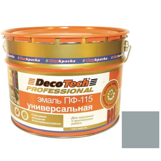 Эмаль DecoTech Professional ПФ-115 Ral 7040 серая глянцевая 10 кг