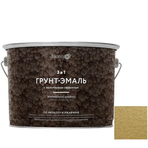 Грунт-эмаль Elcon Smith 3 в 1 с молотковым эффектом золото 2 кг