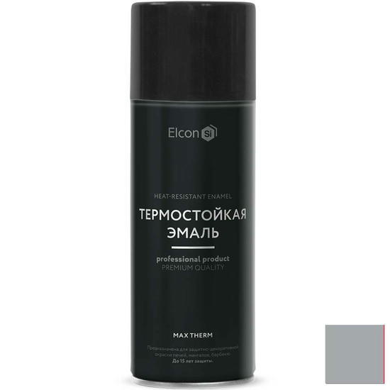 Эмаль аэрозоль термостойкая Elcon Max Therm серая 400 градусов 520 мл