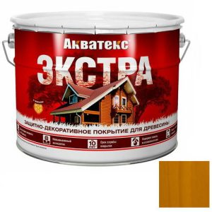 Покрытие алкидное защитно-декоративное для древесины Акватекс Экстра полуглянцевое Дуб 9 л