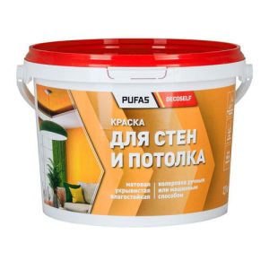 Краска для стен и потолков Pufas Decoself морозостойкая (2,7 кг)