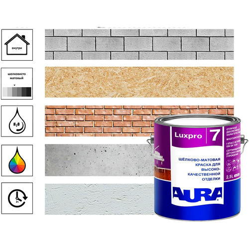 В/Д краска интерьерная AURA LUXPRO 7 2,5л — изображение 2