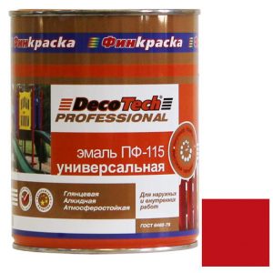 Эмаль DecoTech Professional ПФ-115 Ral 3020 ярко-красная глянцевая 0,9 кг