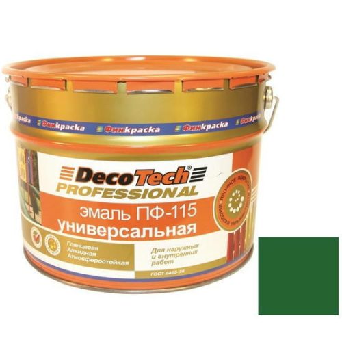 Эмаль DecoTech Professional ПФ-115 Ral 6002 зеленая глянцевая 2,8 кг